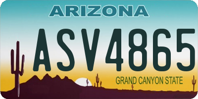 AZ license plate ASV4865