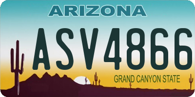 AZ license plate ASV4866