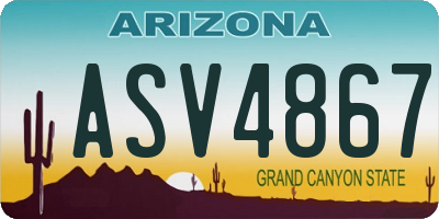 AZ license plate ASV4867