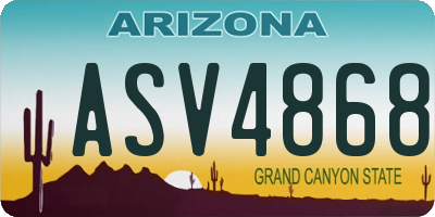 AZ license plate ASV4868