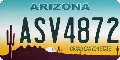 AZ license plate ASV4872