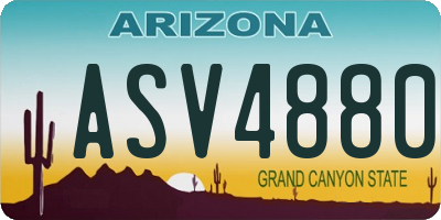 AZ license plate ASV4880