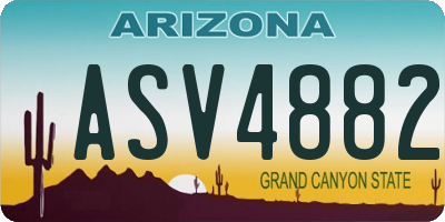 AZ license plate ASV4882
