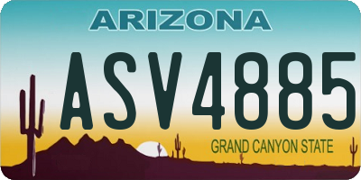 AZ license plate ASV4885