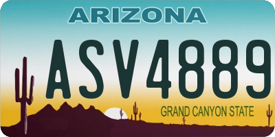AZ license plate ASV4889