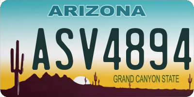 AZ license plate ASV4894