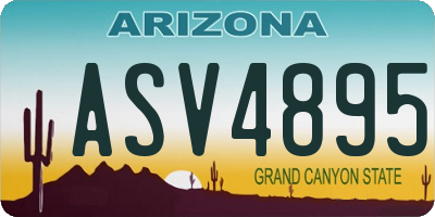 AZ license plate ASV4895