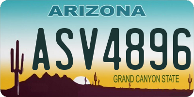 AZ license plate ASV4896