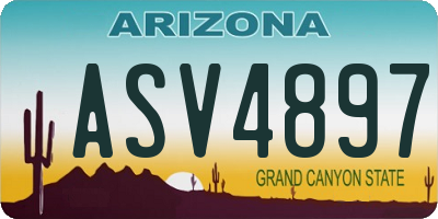 AZ license plate ASV4897