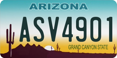 AZ license plate ASV4901
