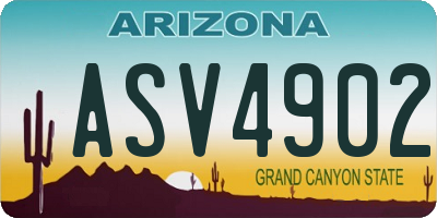 AZ license plate ASV4902