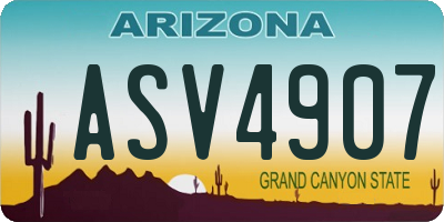 AZ license plate ASV4907