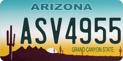 AZ license plate ASV4955