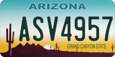 AZ license plate ASV4957