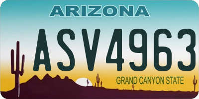 AZ license plate ASV4963