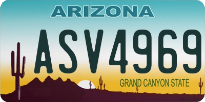 AZ license plate ASV4969