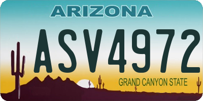 AZ license plate ASV4972