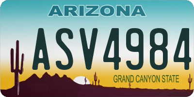 AZ license plate ASV4984