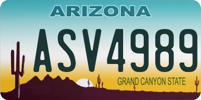 AZ license plate ASV4989