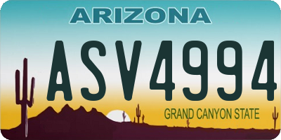 AZ license plate ASV4994