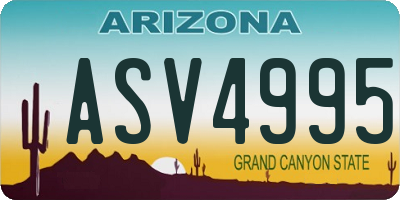 AZ license plate ASV4995