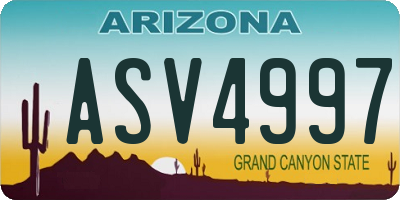 AZ license plate ASV4997