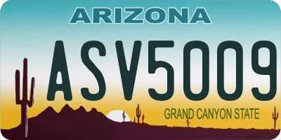 AZ license plate ASV5009