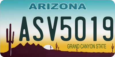 AZ license plate ASV5019