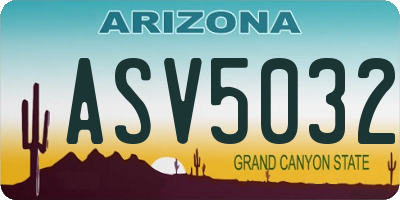 AZ license plate ASV5032