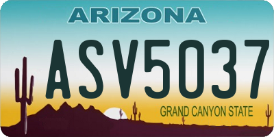 AZ license plate ASV5037
