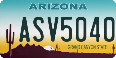 AZ license plate ASV5040