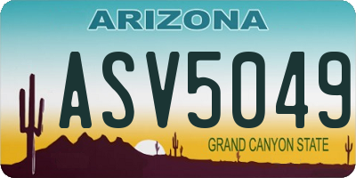 AZ license plate ASV5049