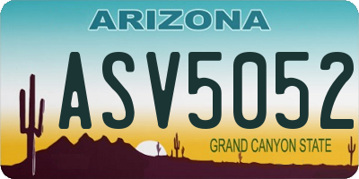 AZ license plate ASV5052
