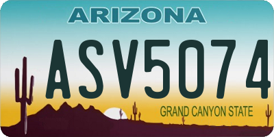 AZ license plate ASV5074