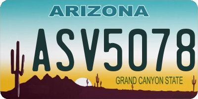 AZ license plate ASV5078