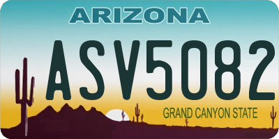 AZ license plate ASV5082