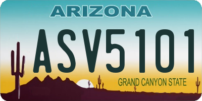AZ license plate ASV5101