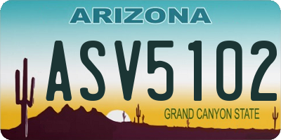 AZ license plate ASV5102