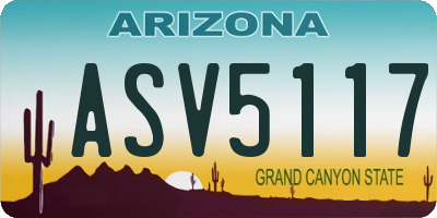 AZ license plate ASV5117