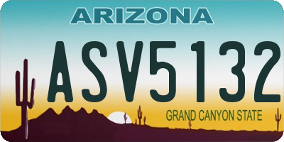 AZ license plate ASV5132