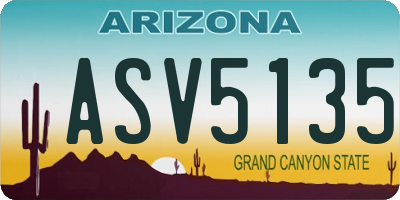 AZ license plate ASV5135