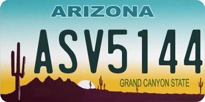 AZ license plate ASV5144
