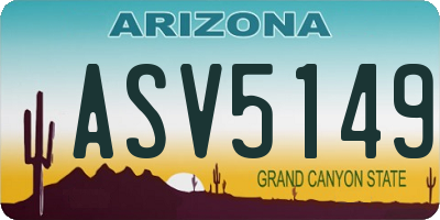 AZ license plate ASV5149