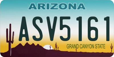 AZ license plate ASV5161
