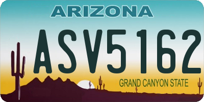 AZ license plate ASV5162