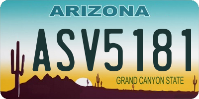 AZ license plate ASV5181