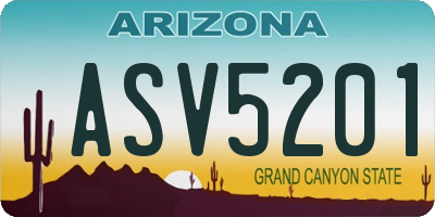 AZ license plate ASV5201
