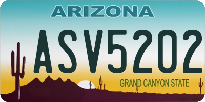 AZ license plate ASV5202