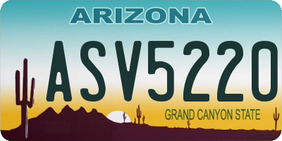 AZ license plate ASV5220