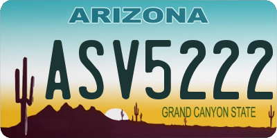 AZ license plate ASV5222